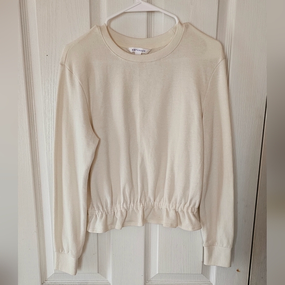 POPSUGAR Sweaters - Pop sugar size sm cream cinched crop sweater